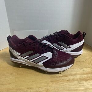 Adidas Icon 8 Mid Metal Baseball Cleats Purple White Grey Men's Size 13 Sneakers